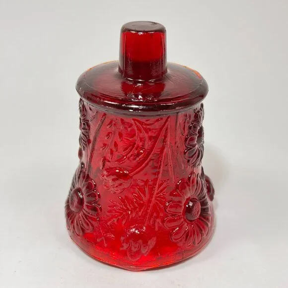 Vtg Homco Daisy Floral Red Glass Peg Votive Candle Holder Home Interiors Glows - Picture 7 of 15